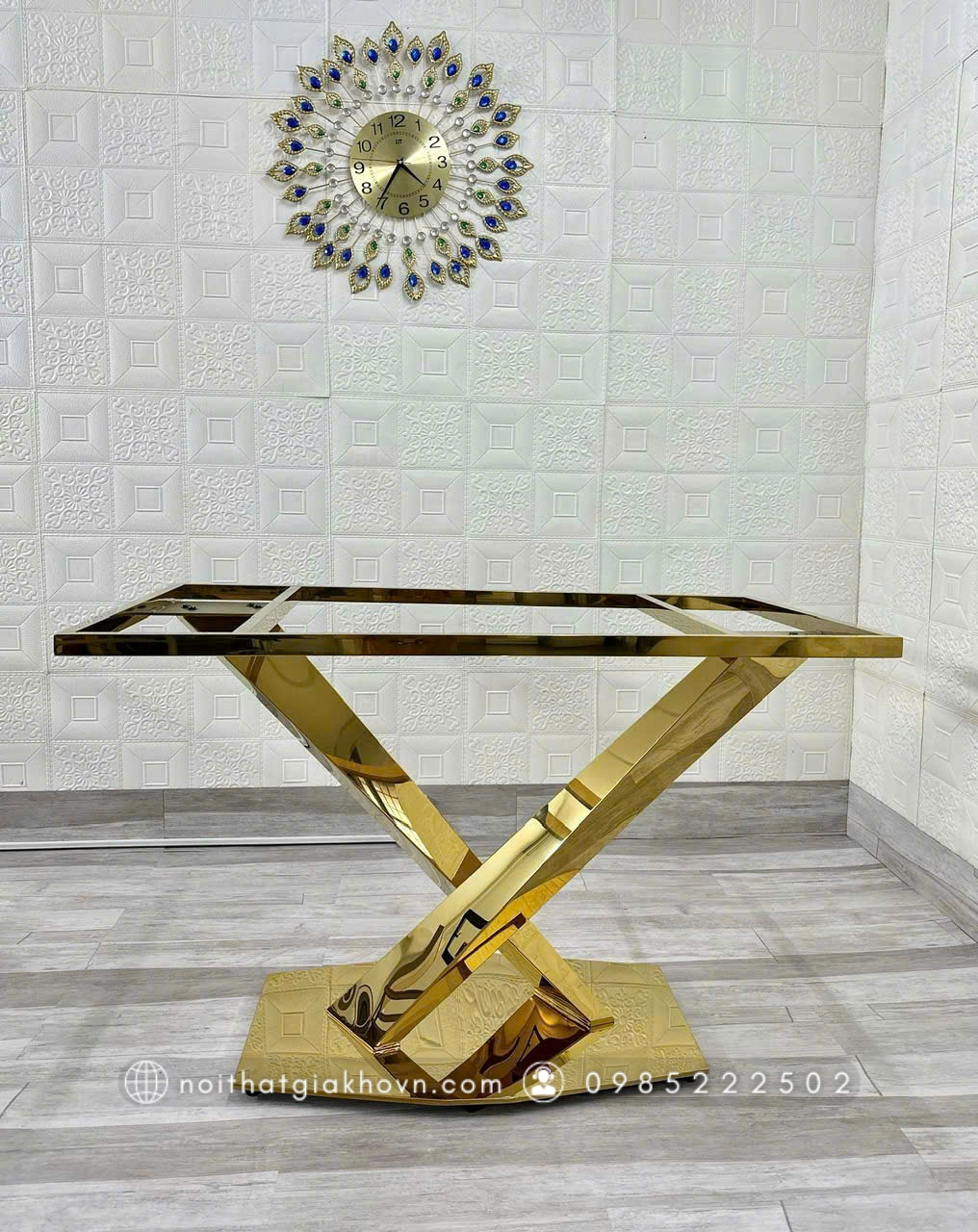 BÀN ĂN CHÂN X INOX BA 017